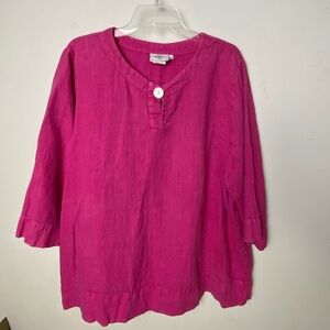 Women's Pink Button-Front Top XL
